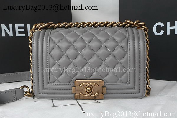 Boy Chanel mini Flap Bag Original Sheepskin A67085 Grey