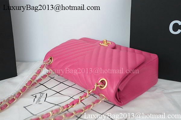 Chanel 2.55 Series Flap Bag Lambskin Chevron Leather A1112CF Rose