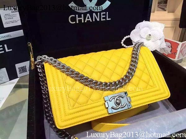 Chanel Boy Flap Shoulder Bags Deer Skin Leather A67086 Yellow