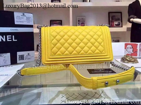 Chanel Boy Flap Shoulder Bags Deer Skin Leather A67086 Yellow