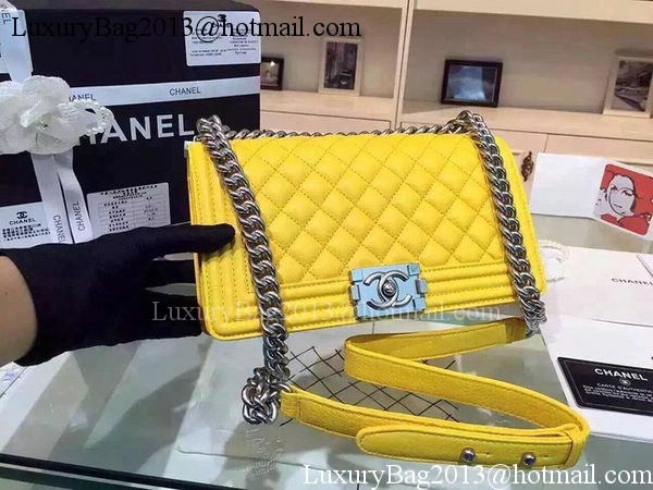 Chanel Boy Flap Shoulder Bags Deer Skin Leather A67086 Yellow