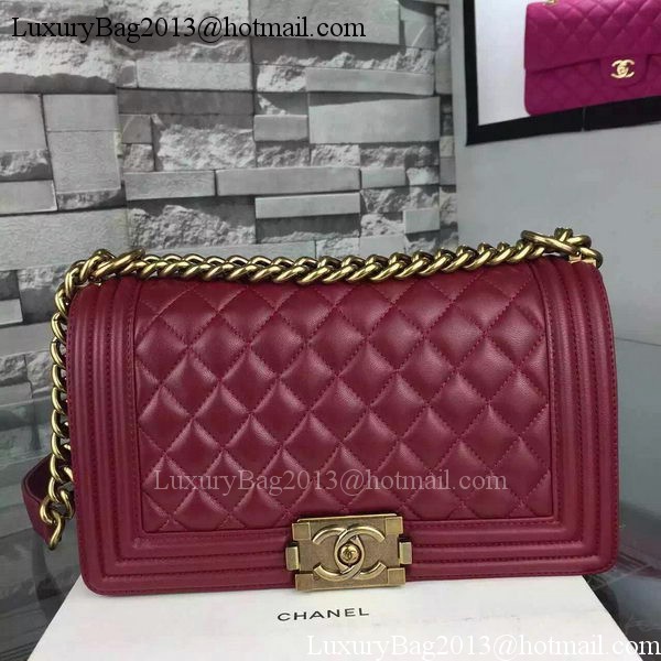 Chanel Boy Flap Shoulder Bags Sheepskin Leather A67086 Burgundy