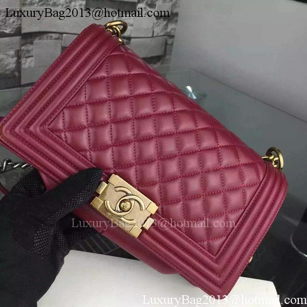 Chanel Boy Flap Shoulder Bags Sheepskin Leather A67086 Burgundy