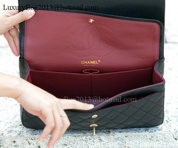 Chanel Classic Flap Bag Black Cannage Pattern A1113 Gold