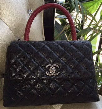 Chanel Classic Top Handle Bag Original Cannage Pattern A95169 Black&Red