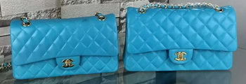 Chanel 2.55 Series Flap Bag Lambskin Leather A5024 Blue