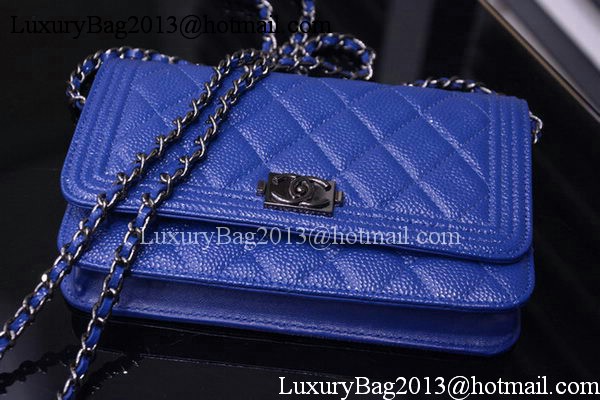 Boy Chanel mini Flap Bags Bright Cannage Pattern A33815 Blue