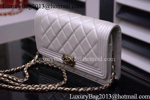 Boy Chanel mini Flap Bags Bright Cannage Pattern A33815 OffWhite