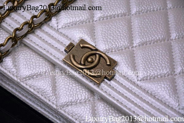 Boy Chanel mini Flap Bags Bright Cannage Pattern A33815 OffWhite