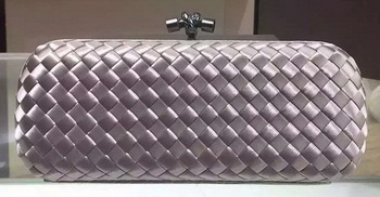 Bottega Veneta STRETCH Knot Sheepskin Leather Clutch BV8651 Silver