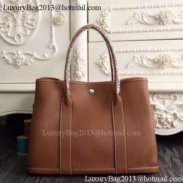 Hermes Garden Party 36cm 30cm Tote Bag Original Leather Brown