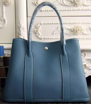 Hermes Garden Party 36cm 30cm Tote Bag Original Leather Light Blue