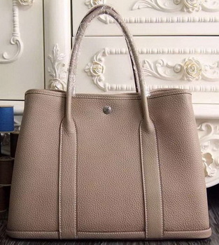 Hermes Garden Party 36cm 30cm Tote Bag Original Leather Light Grey