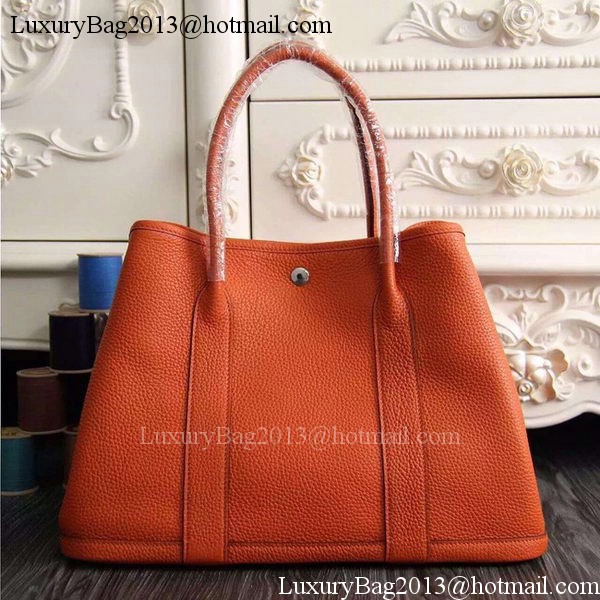 Hermes Garden Party 36cm 30cm Tote Bag Original Leather Orange