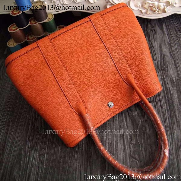 Hermes Garden Party 36cm 30cm Tote Bag Original Leather Orange