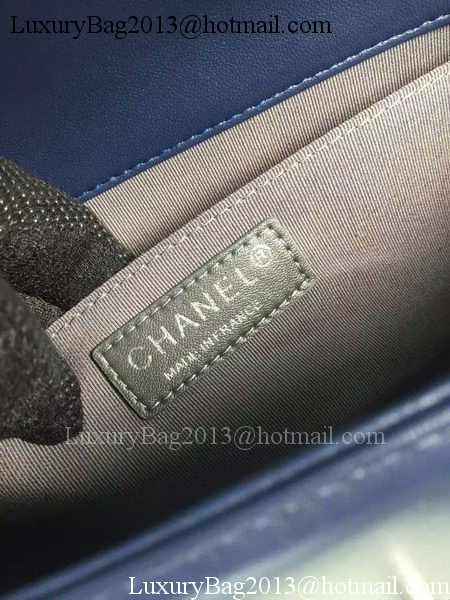 Boy Chanel Flap Bag Original Chevron Nubuck Leather A5708 Royal