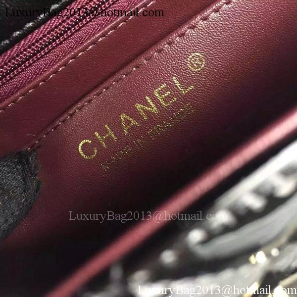 Chanel 2.55 Series Double Flap Bag Black Original Patent Leather CF7024 Gold