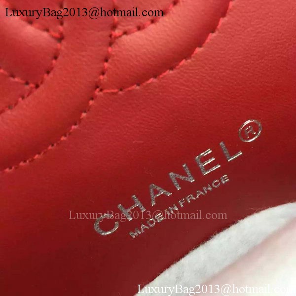 Chanel 2.55 Series Double Flap Bag Red Original Patent Leather CF7024 Silver