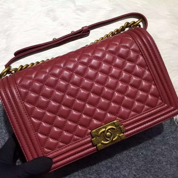 Chanel Boy Flap Shoulder Bag Original Sheepskin Leather A67088 Burgundy