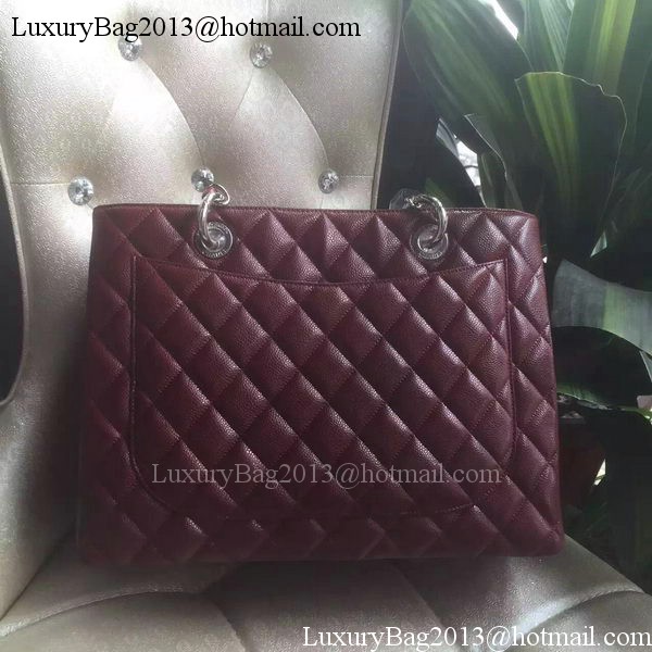 Chanel Shopper Bag Original Calfskin Leather A95021 Burgundy