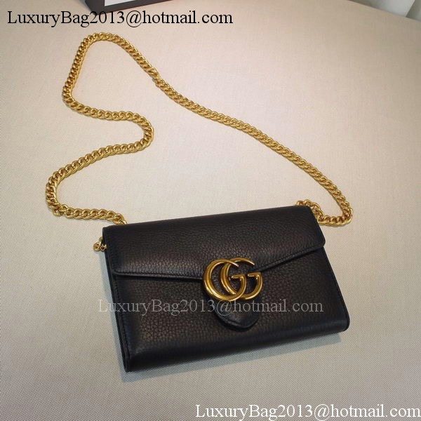 Gucci GG Marmont Leather mini Chain Bag 401232 Black