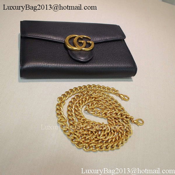 Gucci GG Marmont Leather mini Chain Bag 401232 Black