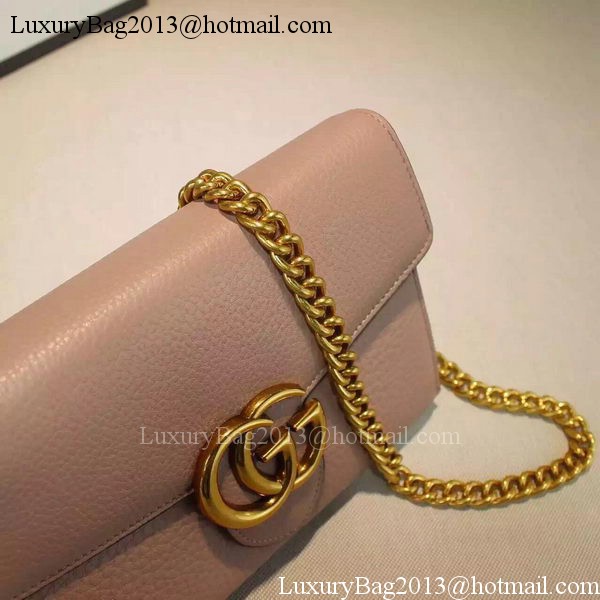 Gucci GG Marmont Leather mini Chain Bag 401232 Pink