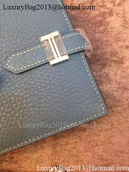 Hermes Bi-Fold Wallet Togo Leather H512 Blue