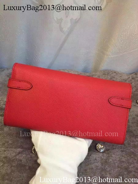 Hermes Kelly Wallet Epsom Leather H009 Red