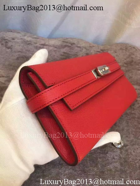 Hermes Kelly Wallet Epsom Leather H009 Red