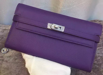 Hermes Kelly Wallet Epsom Leather H009 Violet