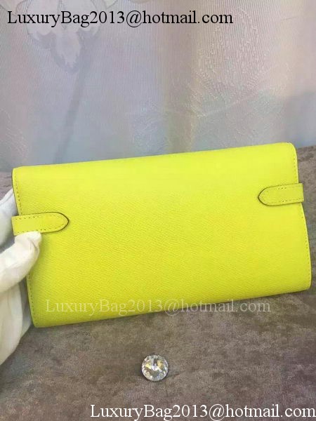 Hermes Kelly Wallet Epsom Leather H009 Yellow