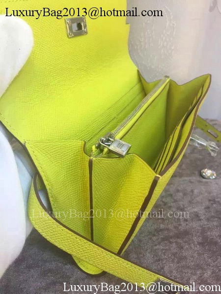 Hermes Kelly Wallet Epsom Leather H009 Yellow