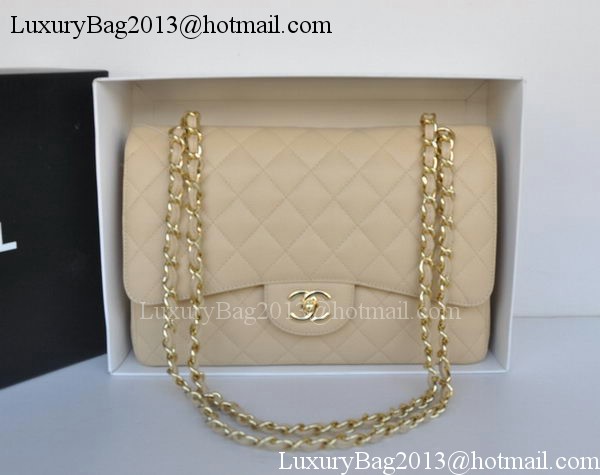 Chanel Jumbo Double Flaps Bag Apricot Cannage Pattern A36097 Gold