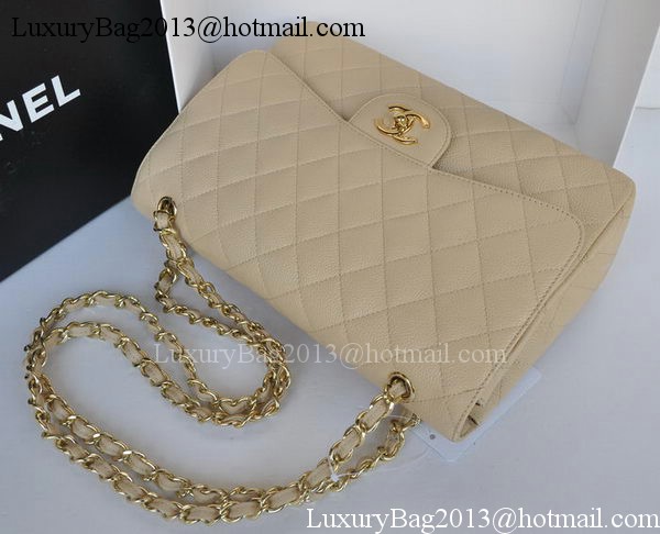 Chanel Jumbo Double Flaps Bag Apricot Cannage Pattern A36097 Gold