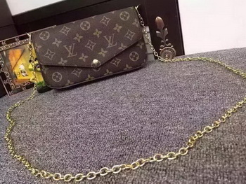 Louis Vuitton Monogram Canvas Felicie Chain Wallet M61276 Rose