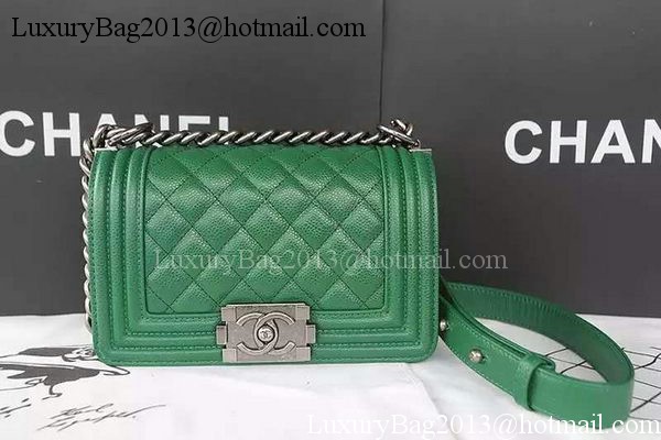 Boy Chanel Flap Shoulder Bag Caviar Leather A67085 Green