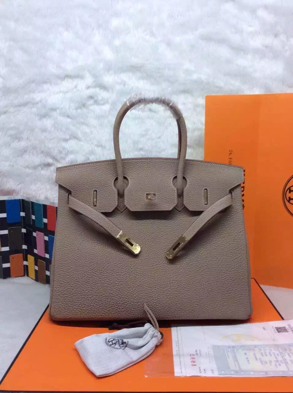 Hermes Birkin 35CM 30CM Tote Bag Grainy Leather H35H30 Grey