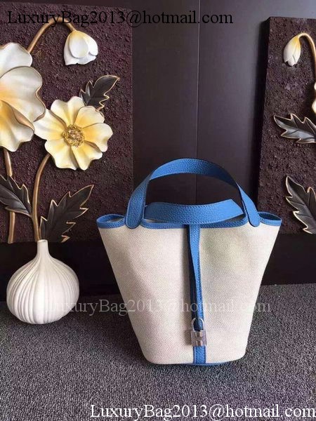 Hermes Picotin Lock 18cm Bag Canvas HPL8618T Blue