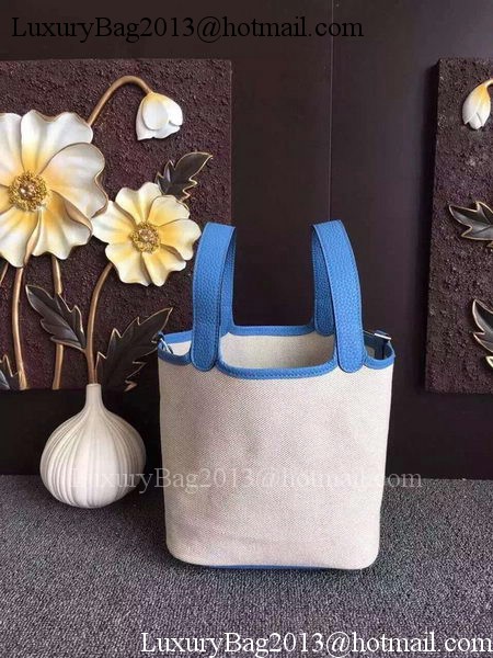 Hermes Picotin Lock 18cm Bag Canvas HPL8618T Blue