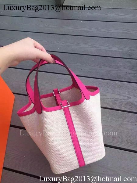 Hermes Picotin Lock 18cm Bag Canvas HPL8618T Rose