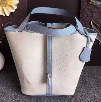 Hermes Picotin Lock 18cm Bag Canvas HPL8618T SkyBlue