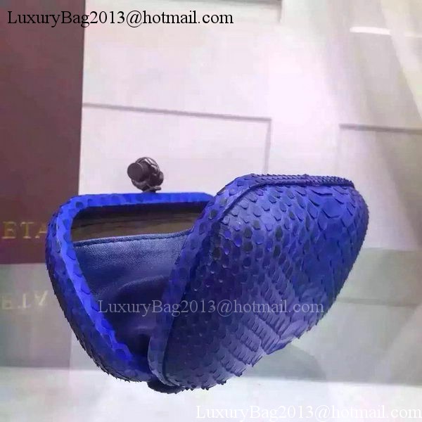 Bottega Veneta Snake Leather Knot Clutch BV8653 Blue