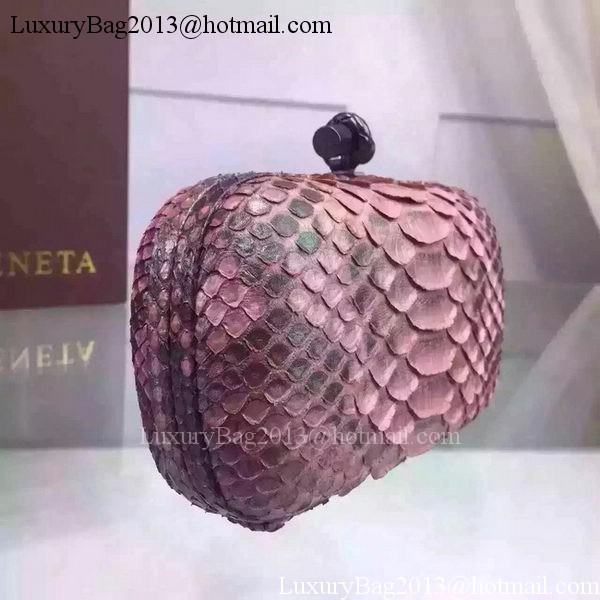 Bottega Veneta Snake Leather Knot Clutch BV8653 Pink