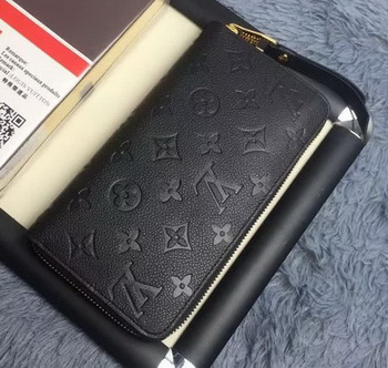 Louis Vuitton Monogram Empreinte ZIPPY WALLET M60571 Black