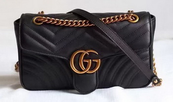 Gucci GG Marmont Matelasse Shoulder Bag 443497 Black