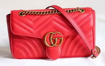 Gucci GG Marmont Matelasse Shoulder Bag 443497 Red