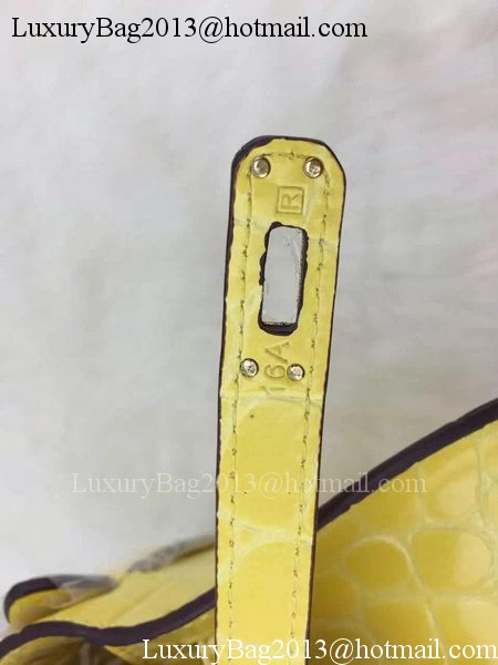 Hermes MINI Kelly 22cm Tote Bag Croco Leather KL22 Lemon