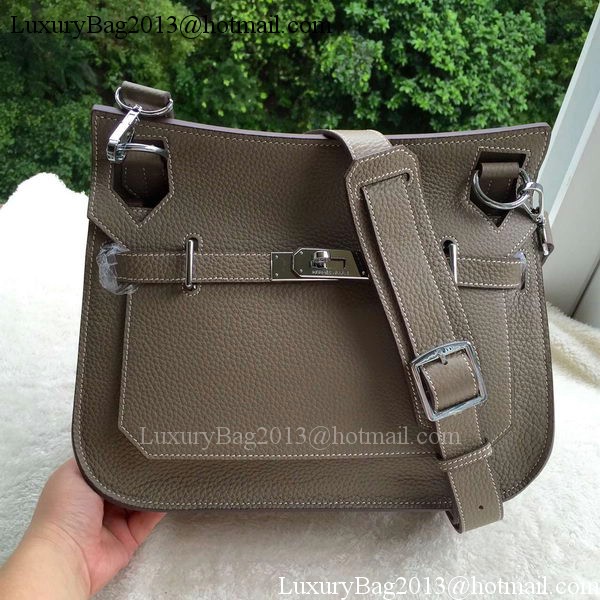 Hermes Jypsiere 31CM Shoulder Bag Calfskin Leather H0880 Grey