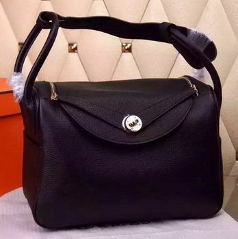 Hermes Lindy 30CM Leather Shoulder Bag H0881 Black